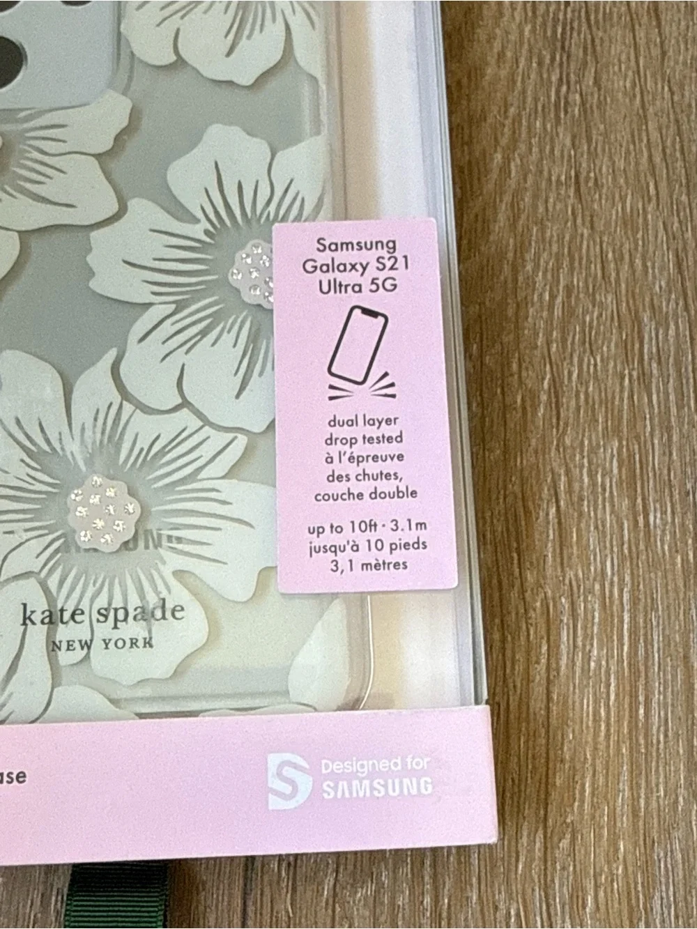 New Kate Spade New York Hardshell Case Samsung Galaxy S21 Ultra White Flower